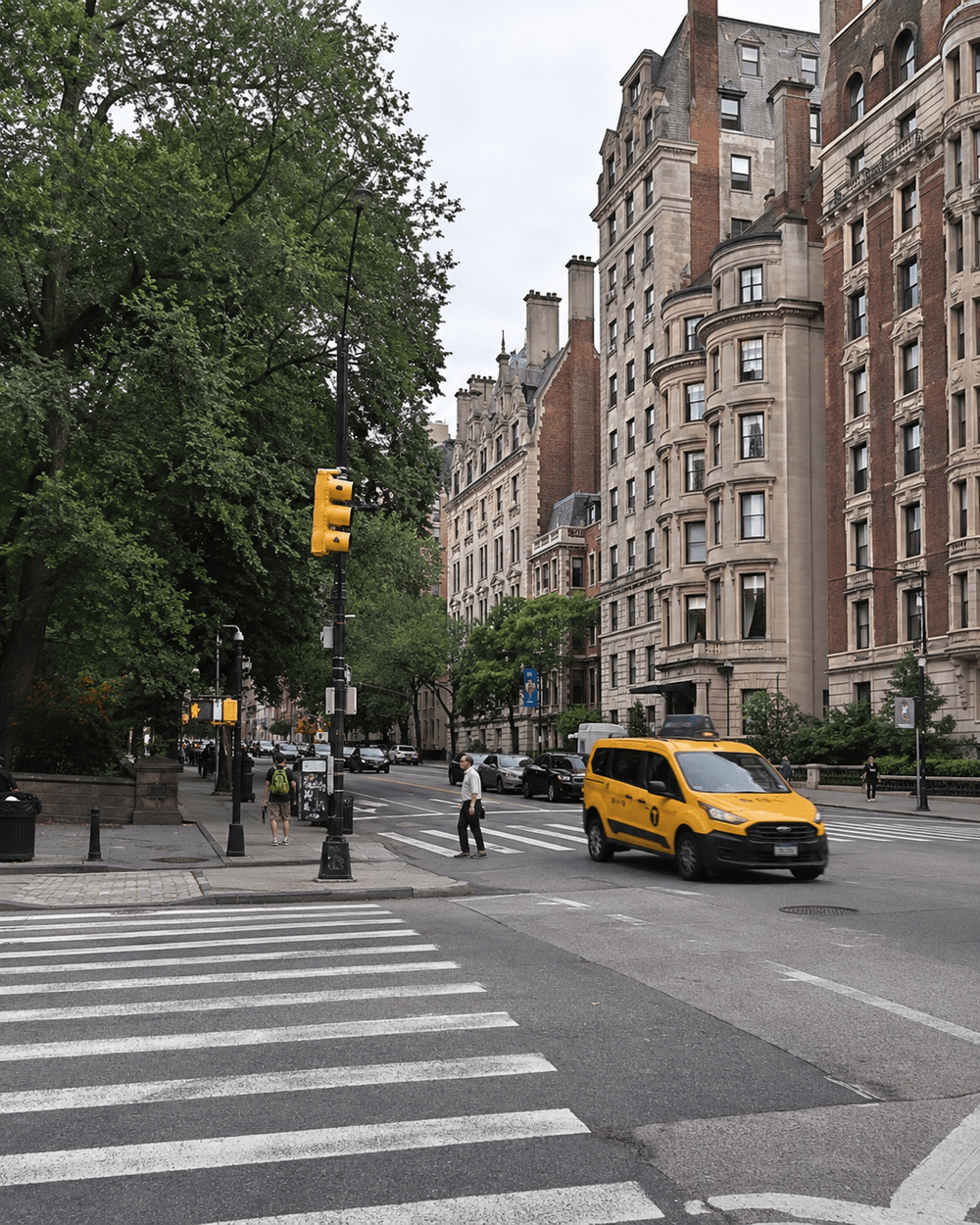 Central Park West crossing on the Upper West Side