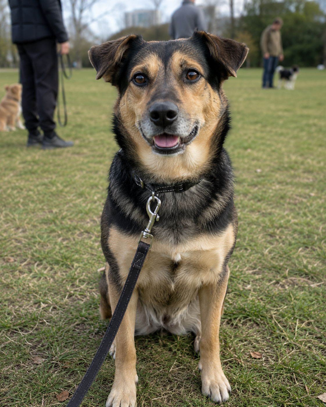 Calm, confident NYC dog after completing a PJH Dog Training program
