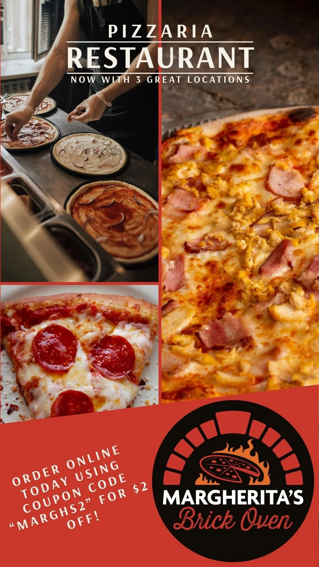 social media mockup for pizza restaurant