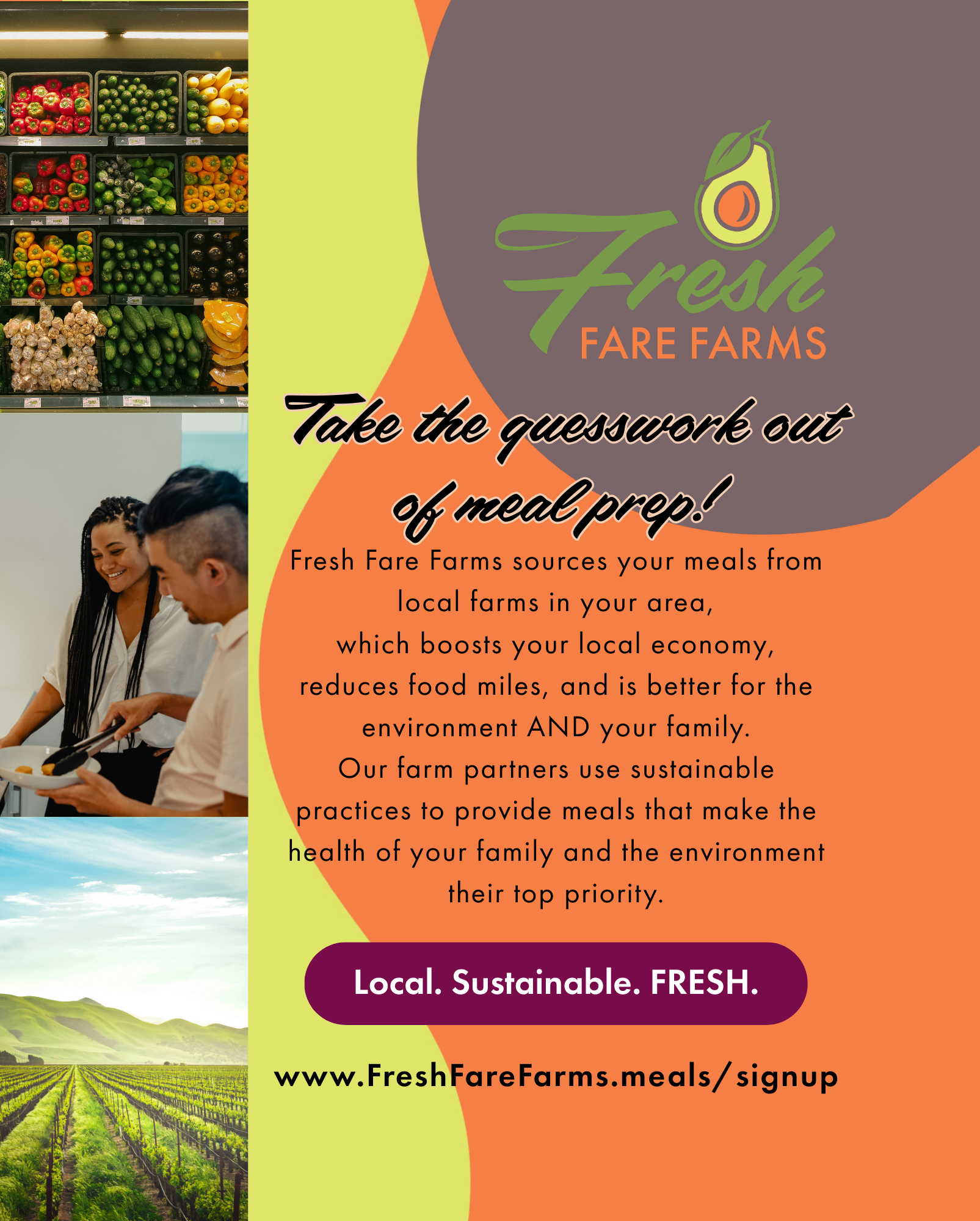 digital ad for farm to table meal site