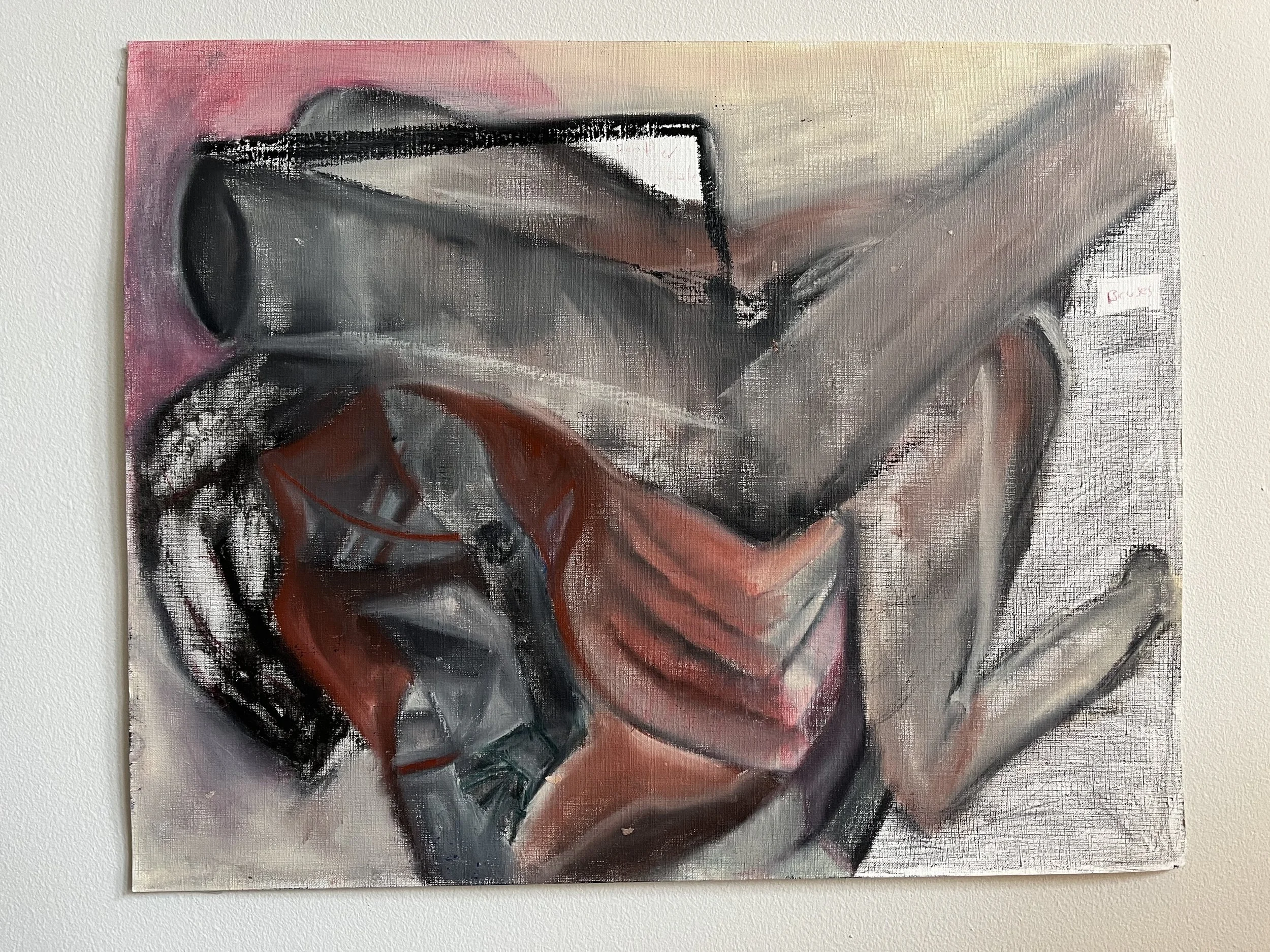 Pressed, 20x20' oil on paper, 2023