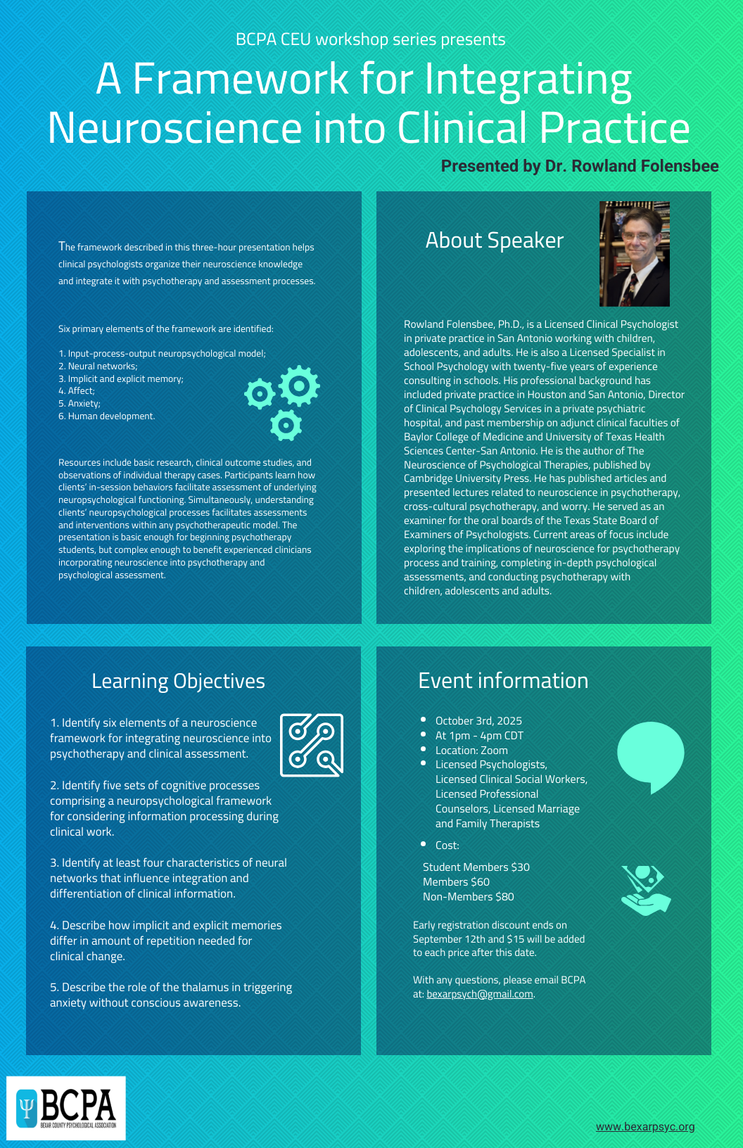 Fall Workshop: A Framework for Integrating Neuroscience into Clinical Practice
