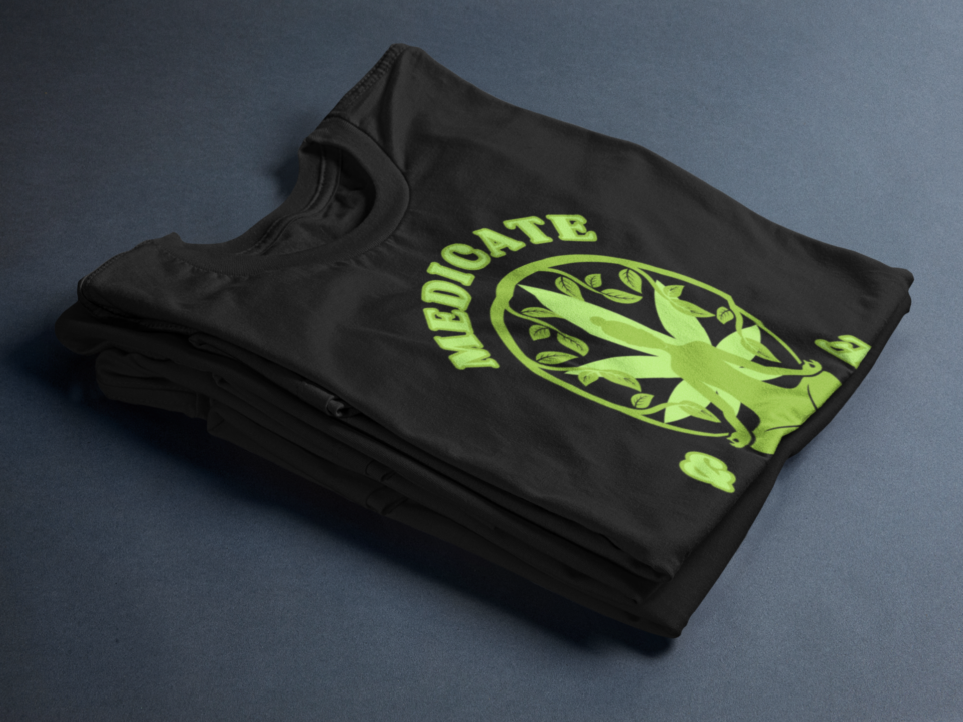 Medicate & Meditate Crew Neck T-Shirt Folded.png