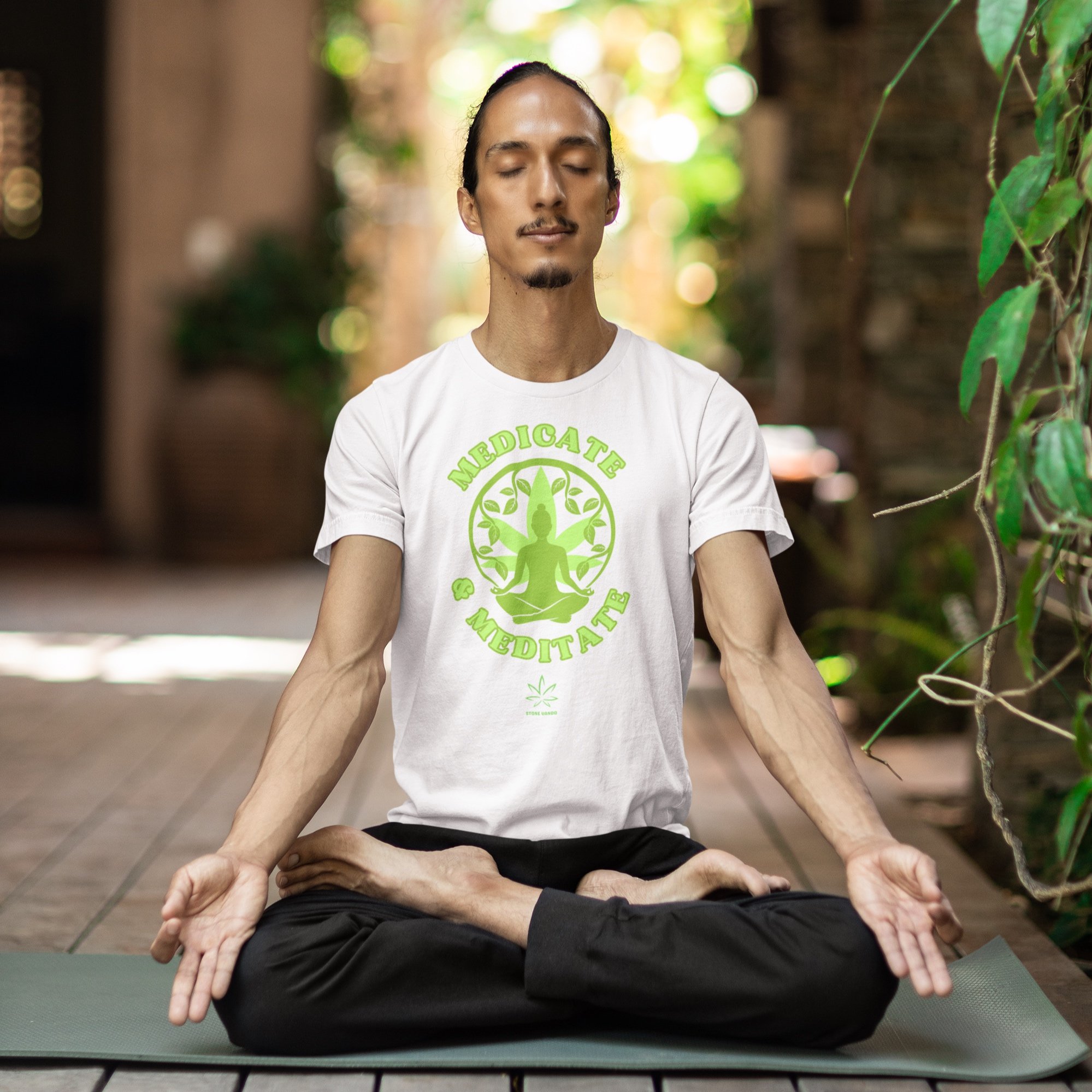 Medicate+%26+Meditate+Crew+Neck+White+T-Shirt+Male.jpg