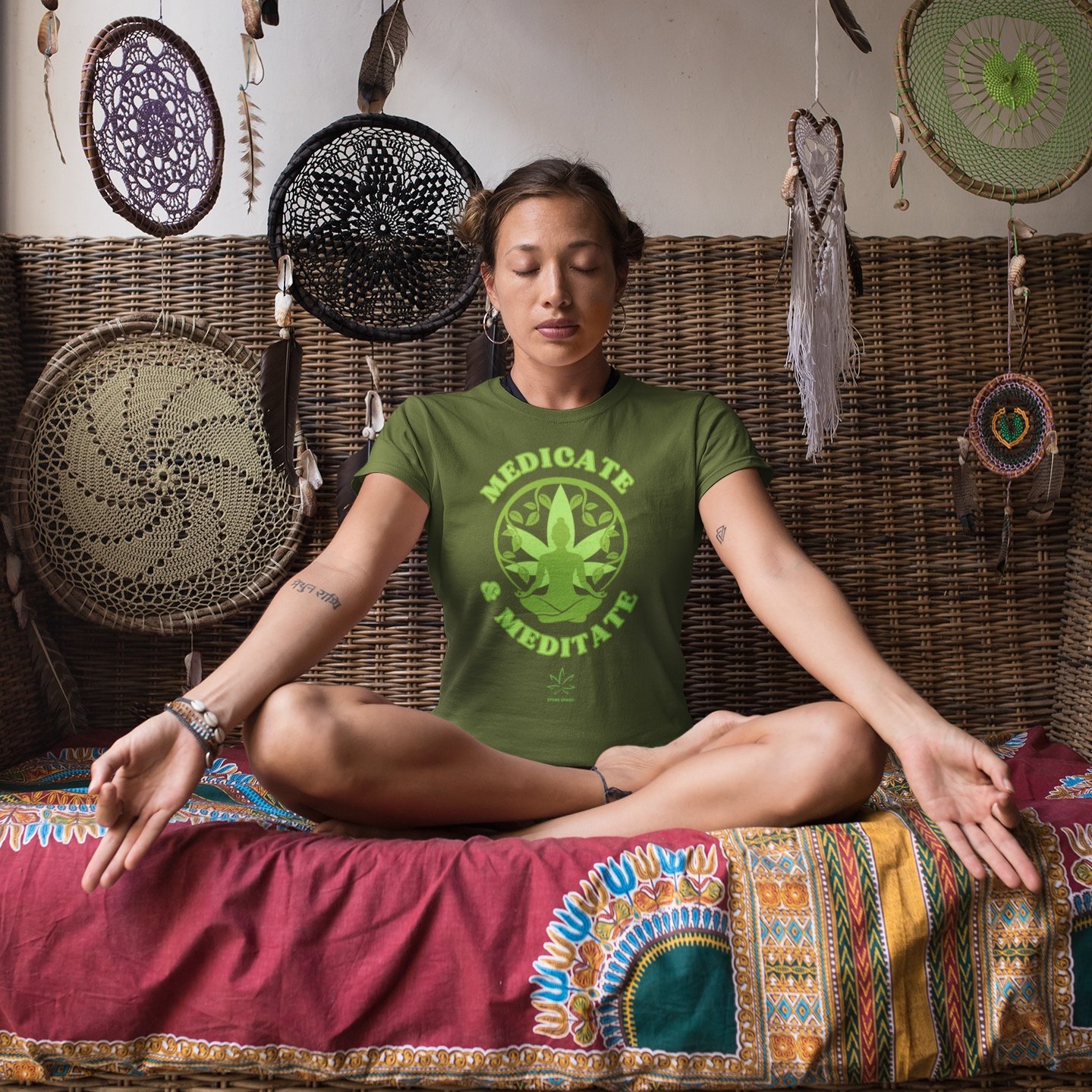 Medicate+%26+Meditate+Crew+Neck+Olive+T-Shirt+Female.jpg