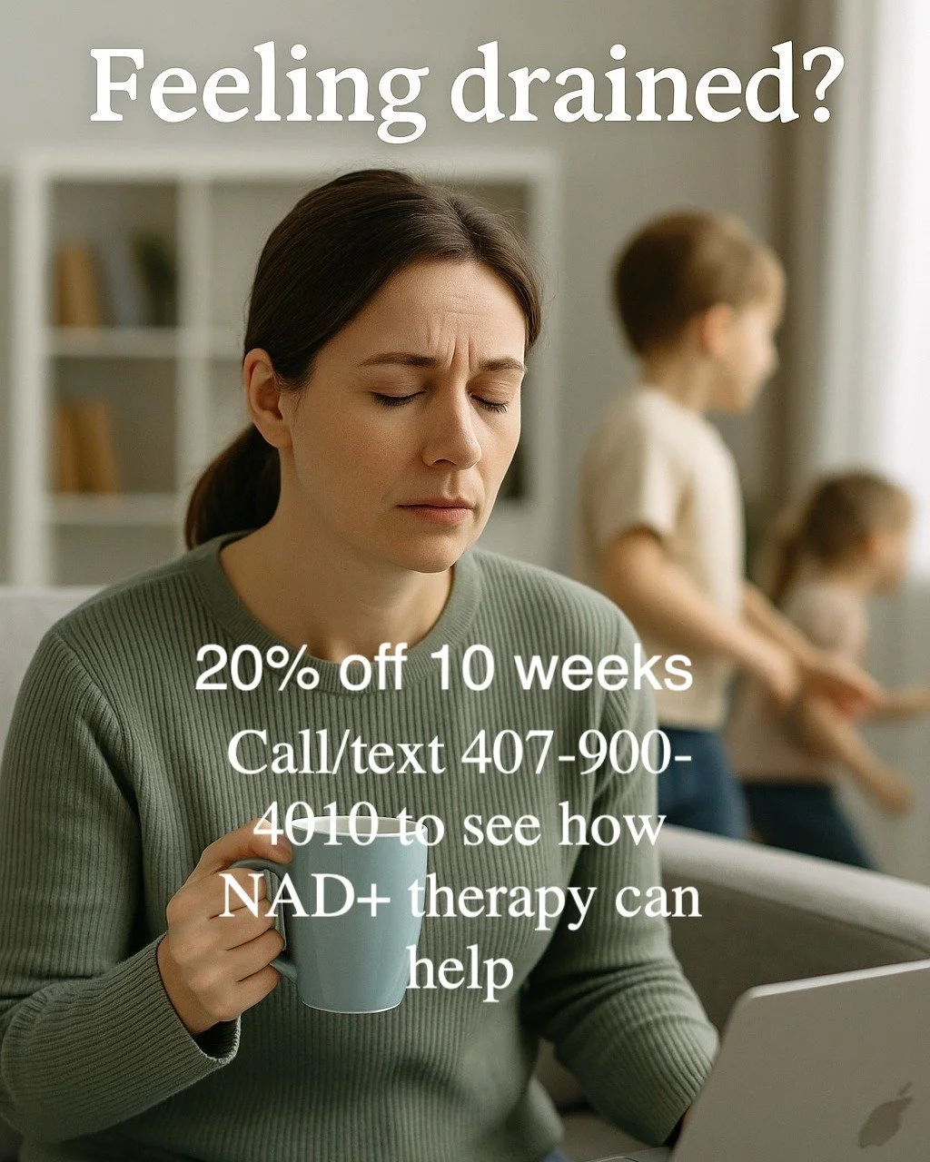 Tire of feeling drained? Call/text directly to our providers to see how NAD+ therapy can help. Time to get your groove back. 
407-900-4010
Hablamos Espa&ntilde;ol
www.TheGradientHealth.com
