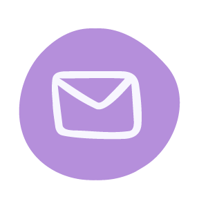 Email icon with white envelope inside a purple circle
