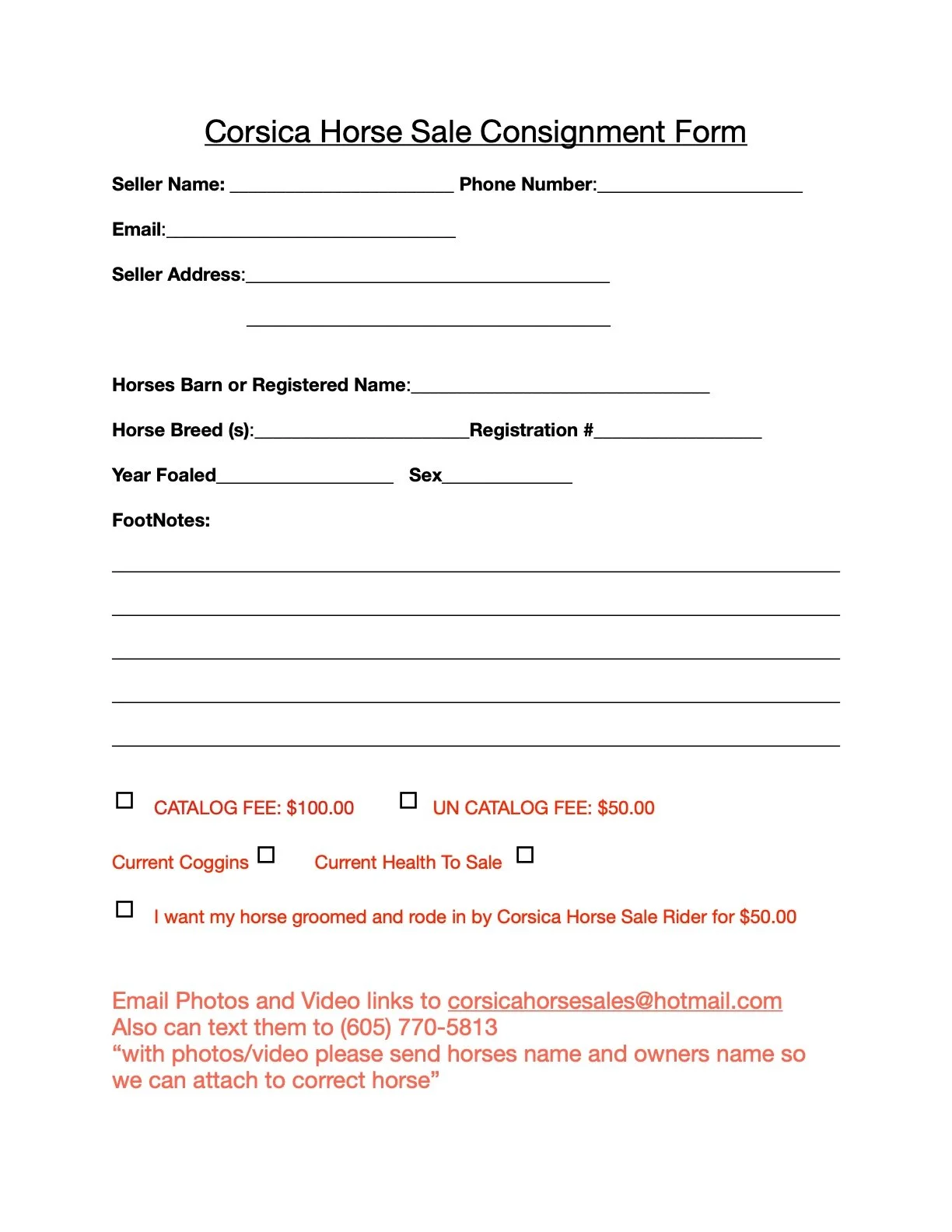 Appointments 1 — Corsica Horse Sales