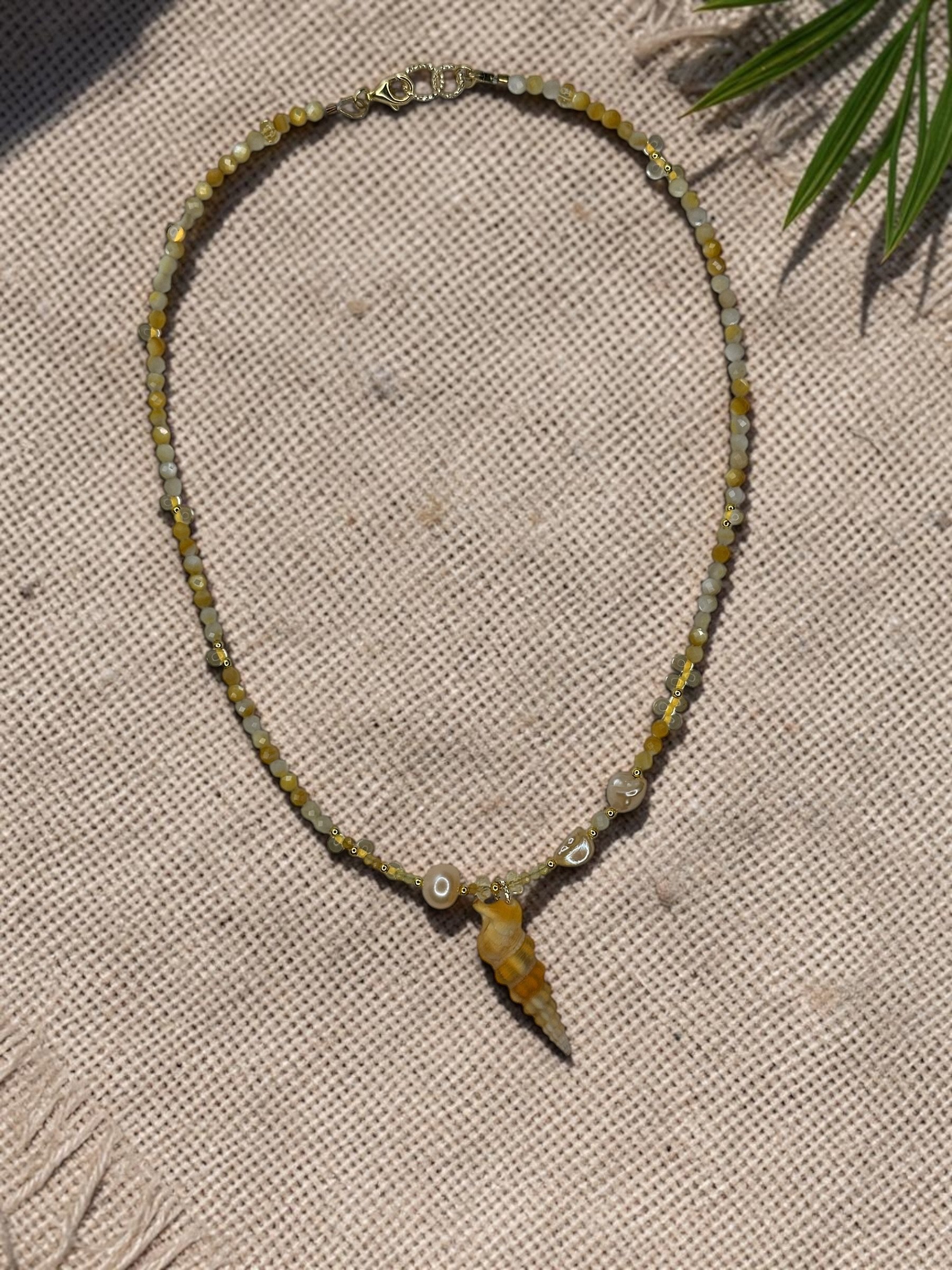 Neon Yellow Sunstone, Opal, & Citrus Horn