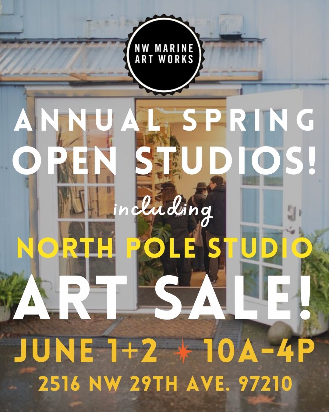 Mark your calendars! NW Marine Artworks annual spring Open Studios is on June 1 + 2 (Sat + Sun) from 10am - 4pm. During this amazing event, over 65 local artists open their studios to the public - including us! North Pole Studio will be having a big 