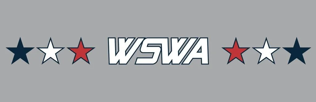 WSVA logo with a series of stars in blue, white, and red on a gray background.