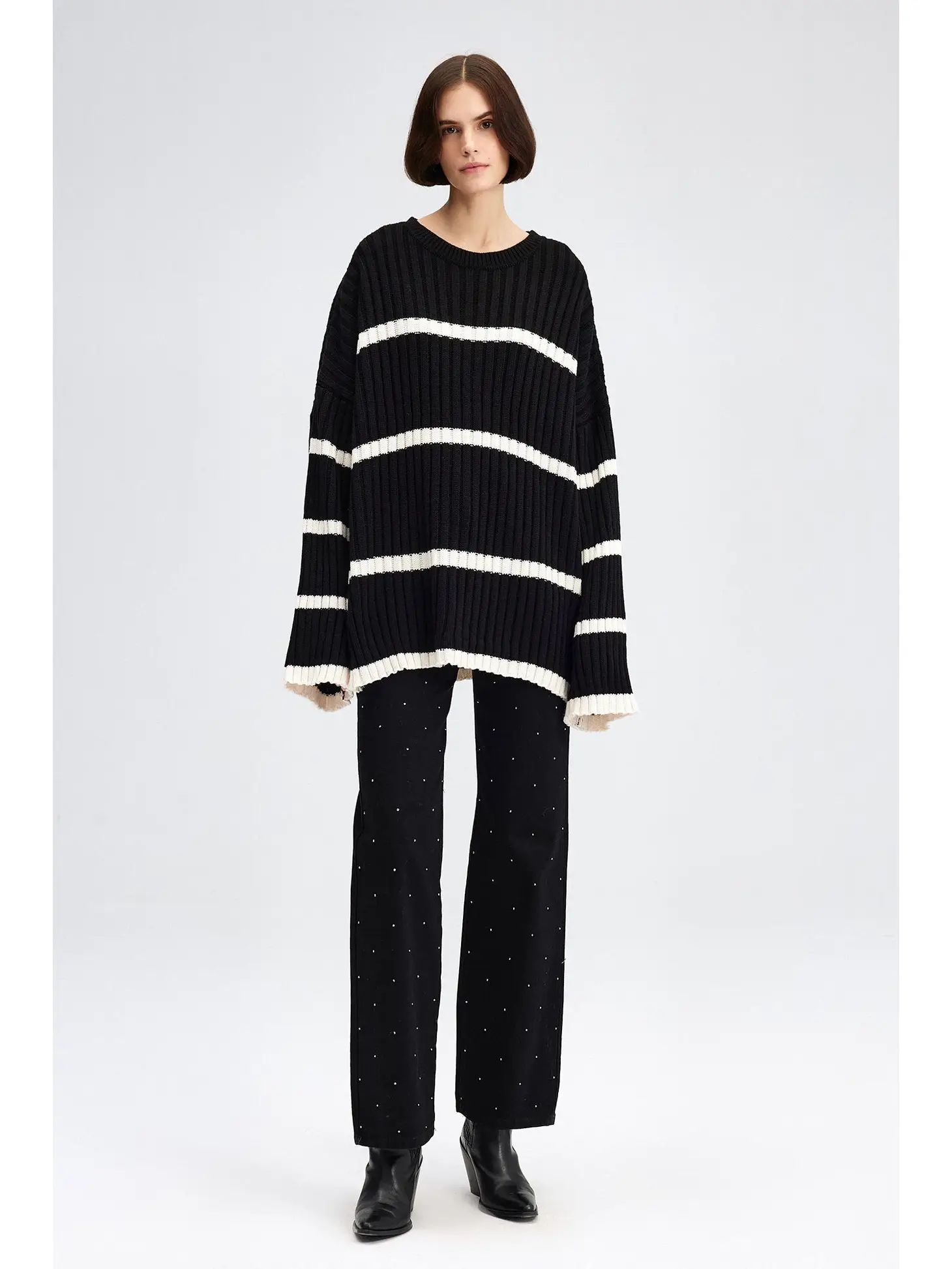 Striped Oversize Knit Sweater