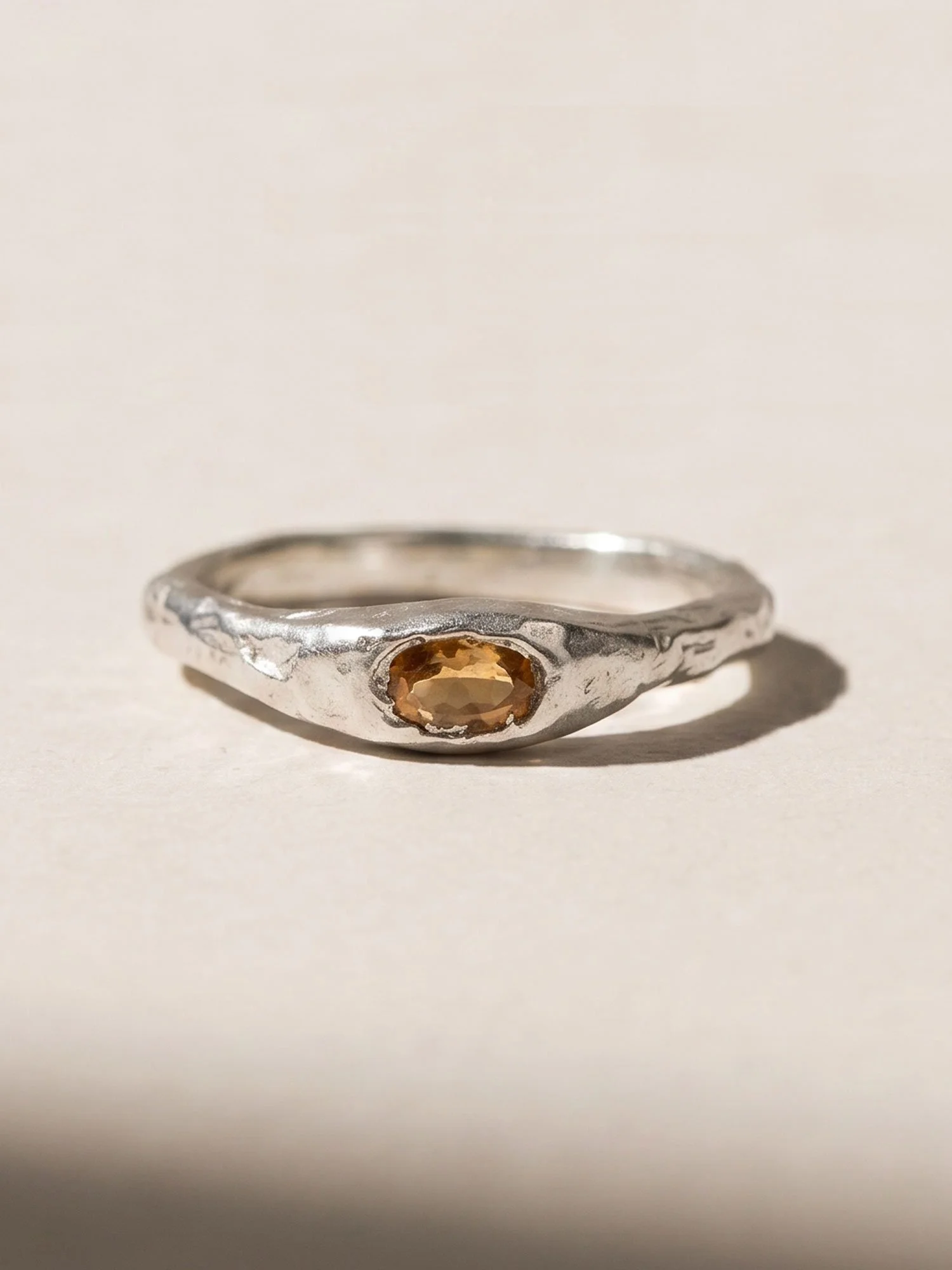 Silver - Orange Sapphire