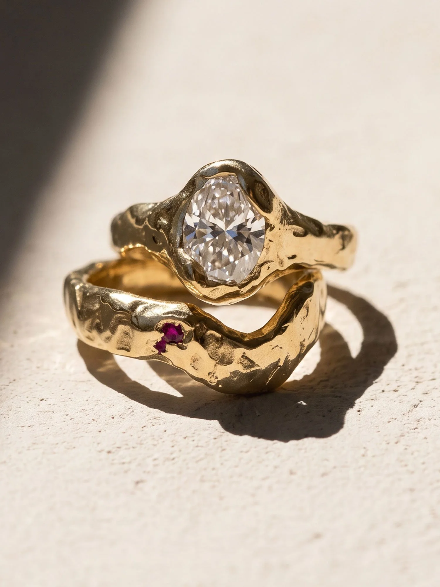Crescent Ring - Gemstone