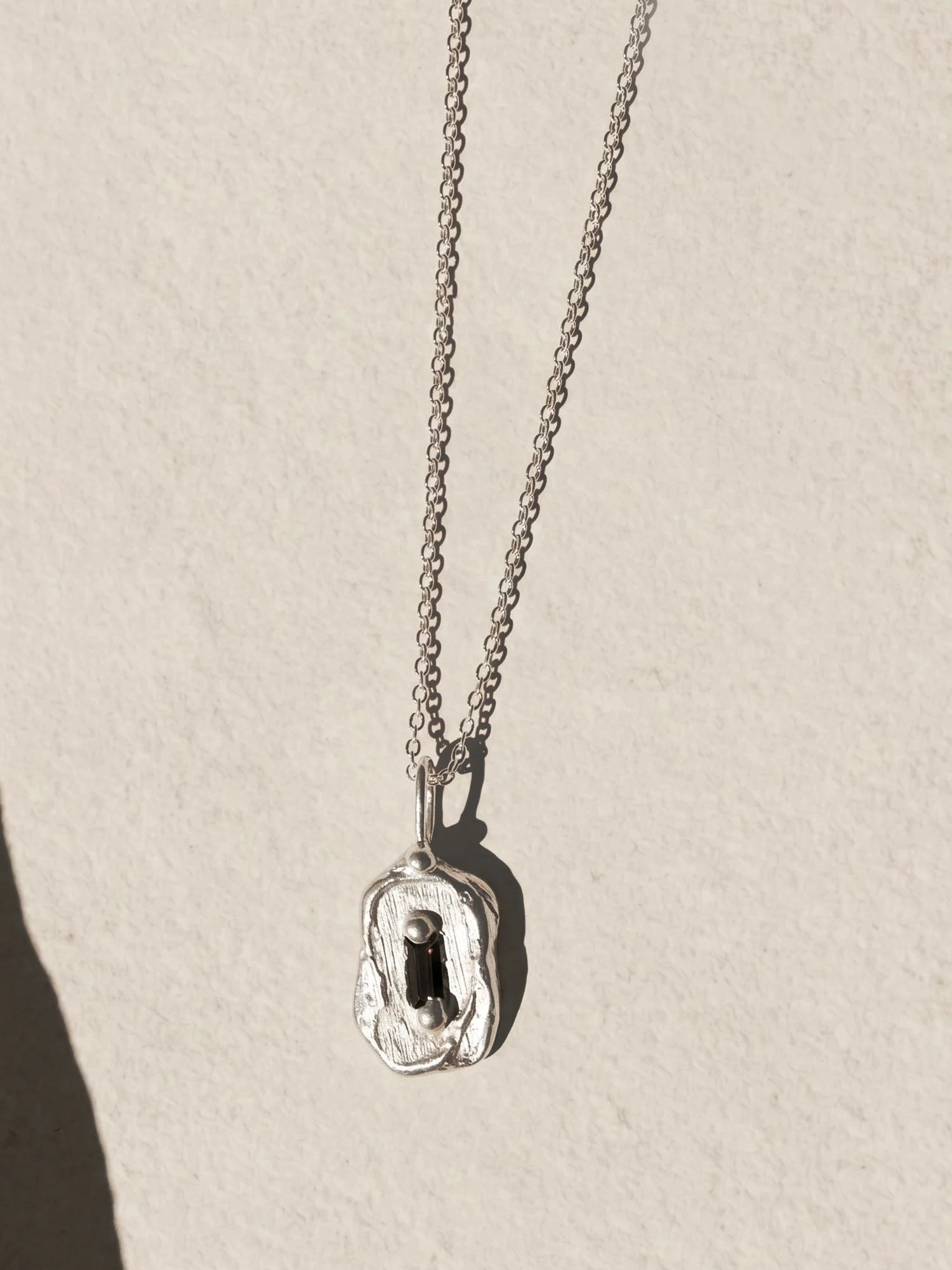 Silver - Black Sapphire Necklace