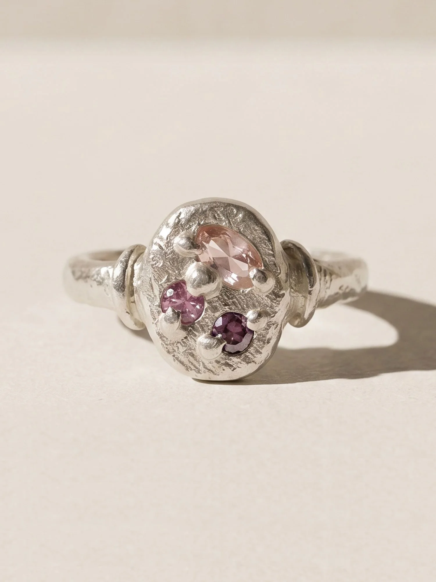 Silver Signet - Pink Sapphire