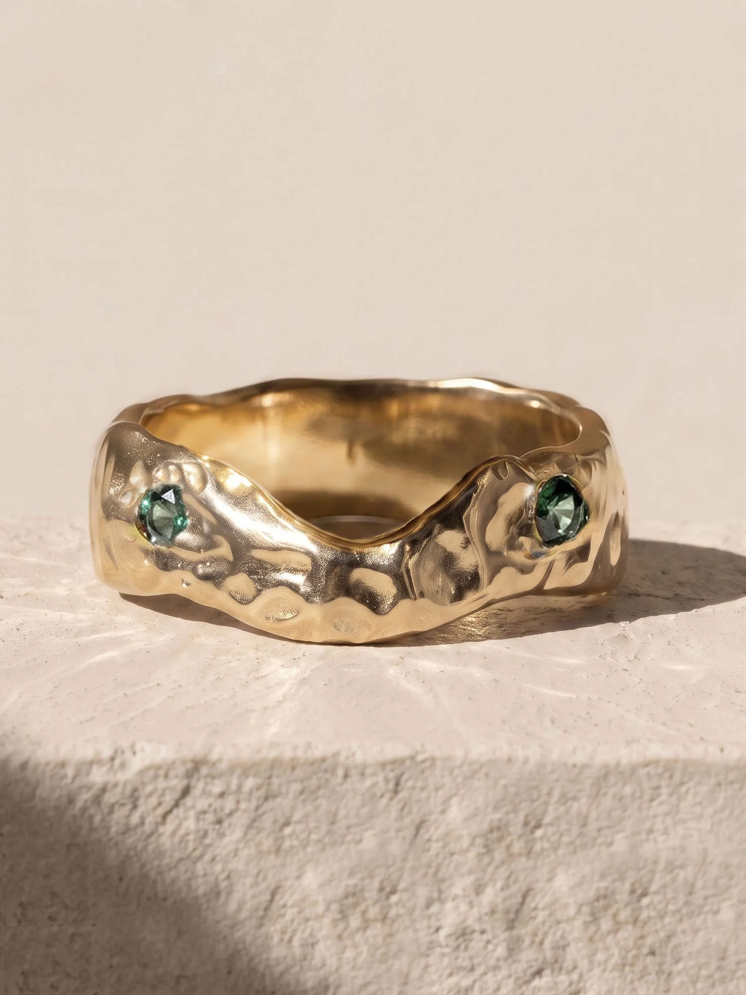 Crescent Ring - Duo Gemstone