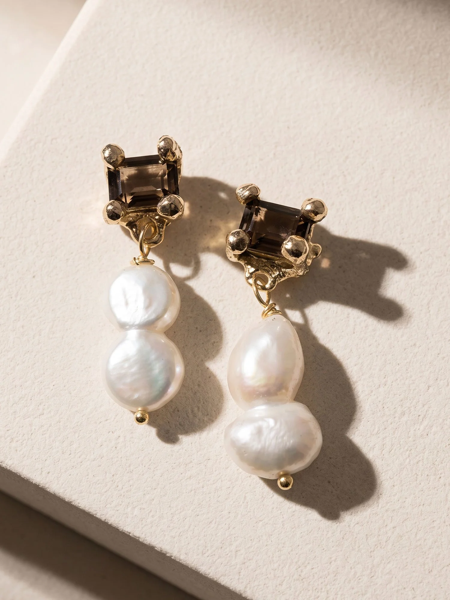 Artemis Earrings - Smoky Quartz