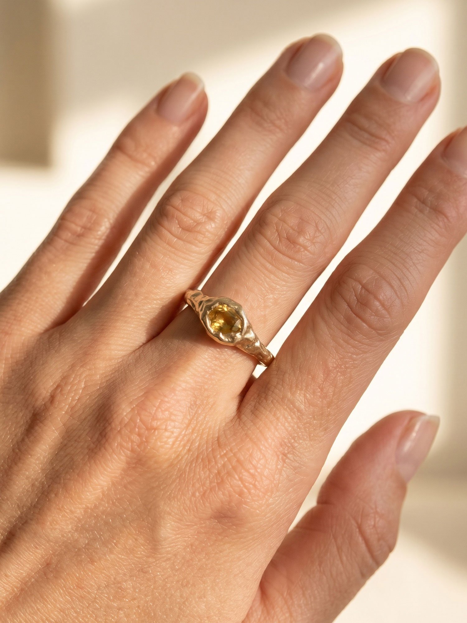 Orange Sapphire Ring