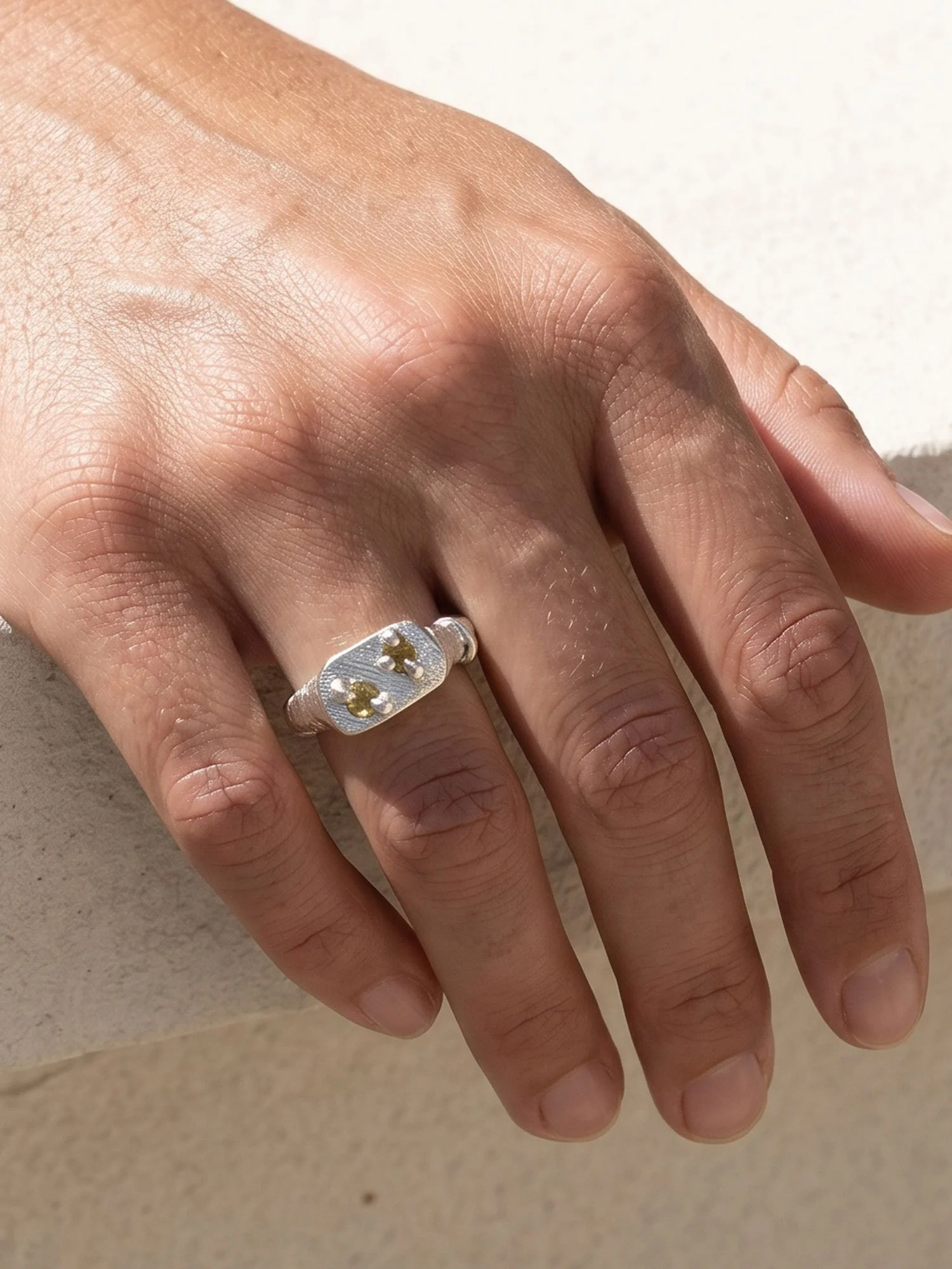 Silver Signet - Yellow Sapphire