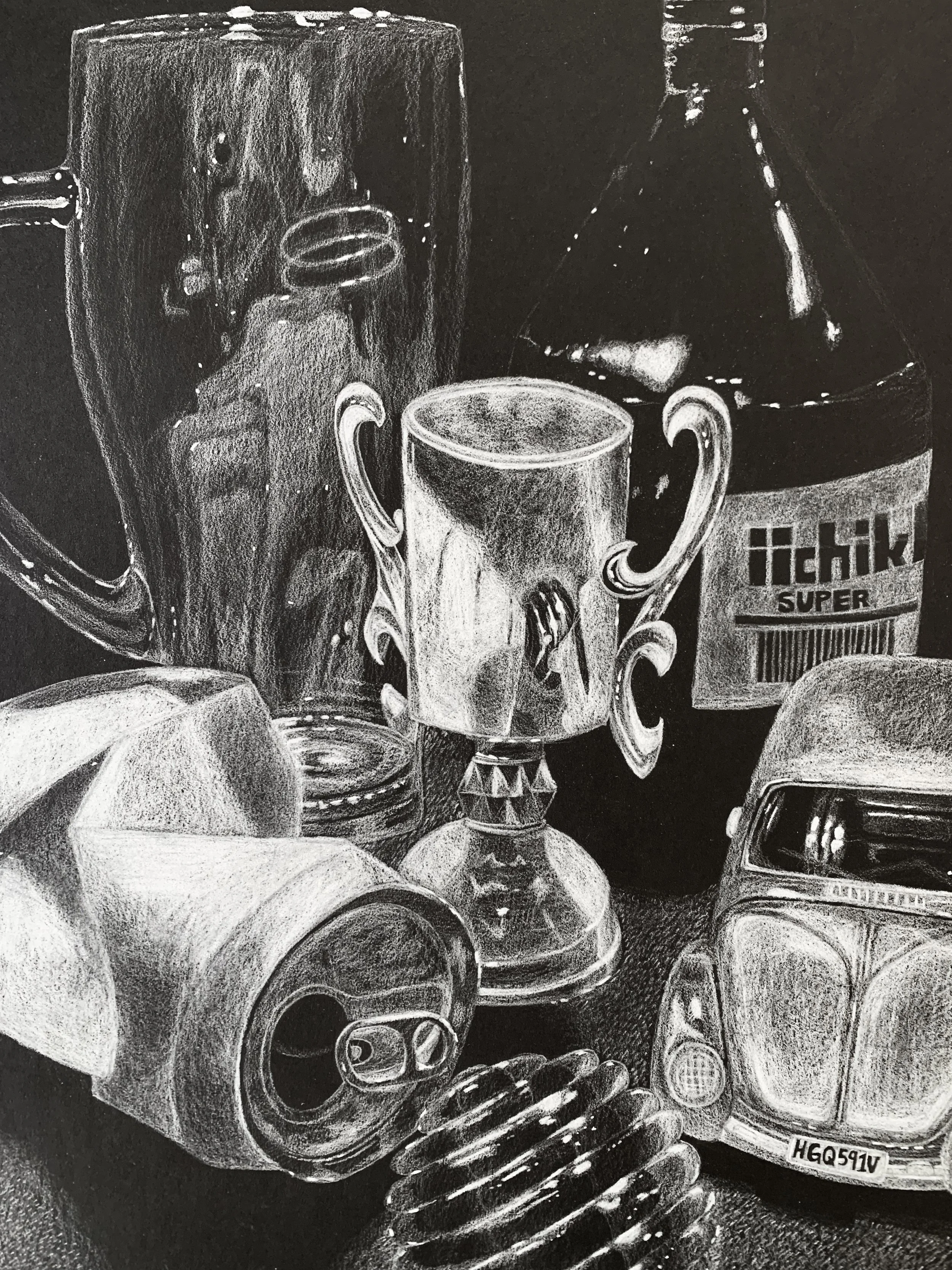 White on Black Still Life