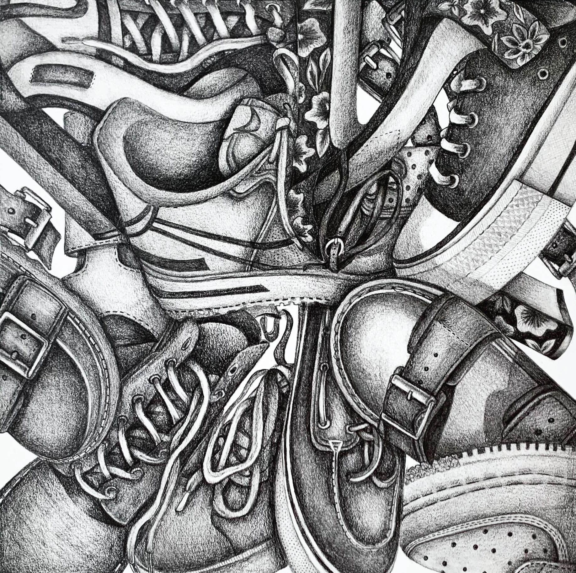 Shoes 
Graphite on 11" x 11" Paper