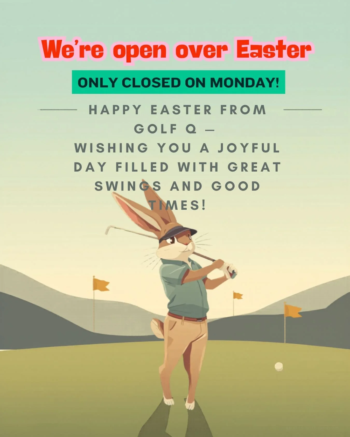 🐣 Easter Notice 🐣 

We are closed on Monday only. 
We&rsquo;re open as usual throughout the Easter period, so feel free to visit us 😊 

Come enjoy a great time with your partner, family, and kids! 🐰✨❤️