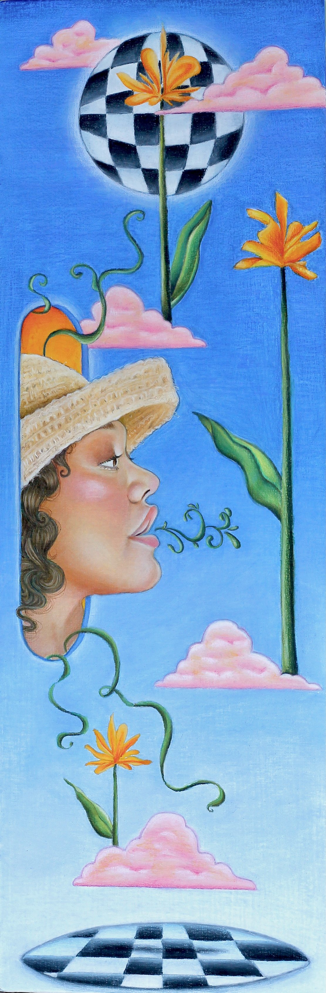 Drome, 8”x20” soft pastel on wood panel, 2021