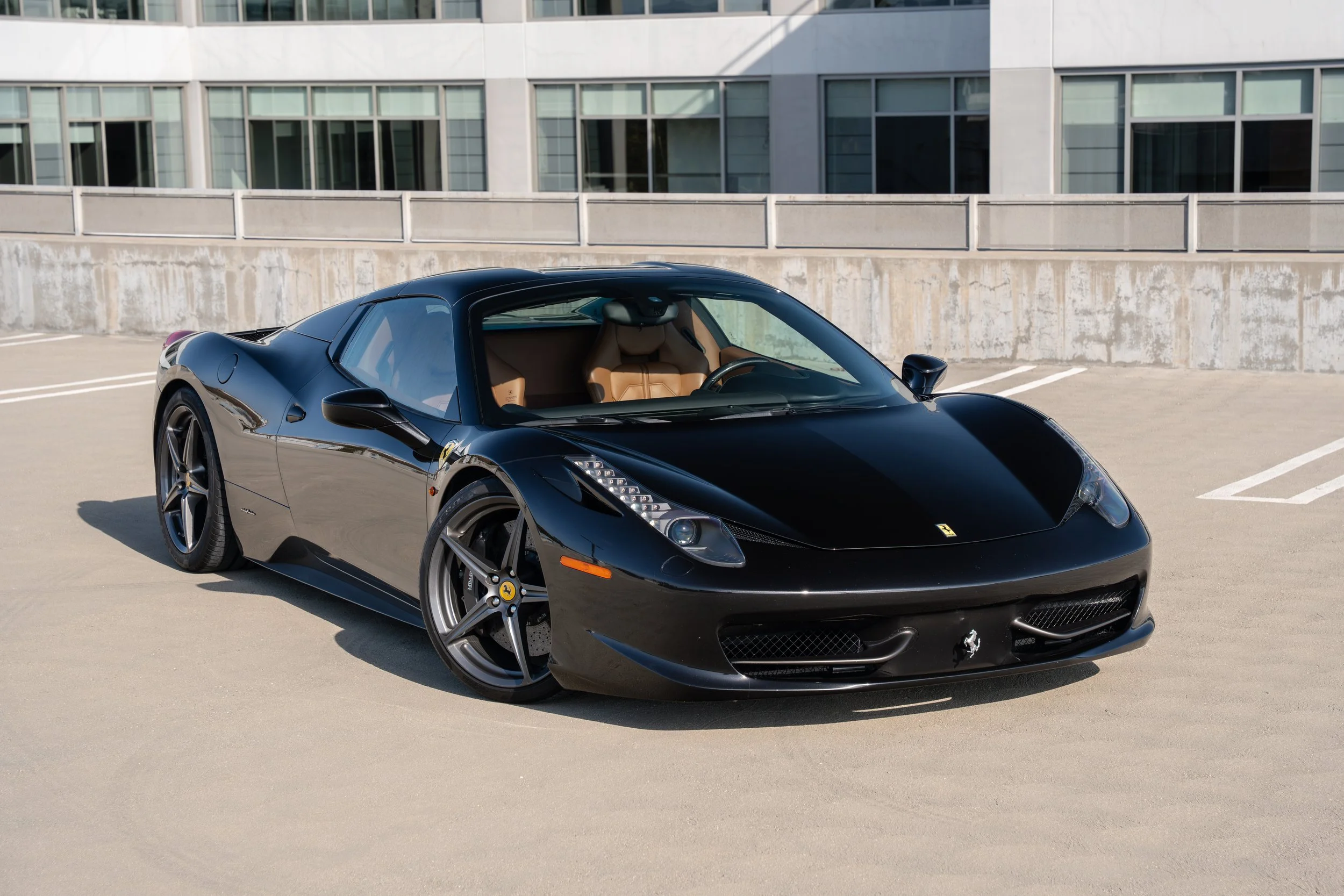 2012 Ferrari 458 Spider Black over Cuio. Sold through Concours Collection Storage