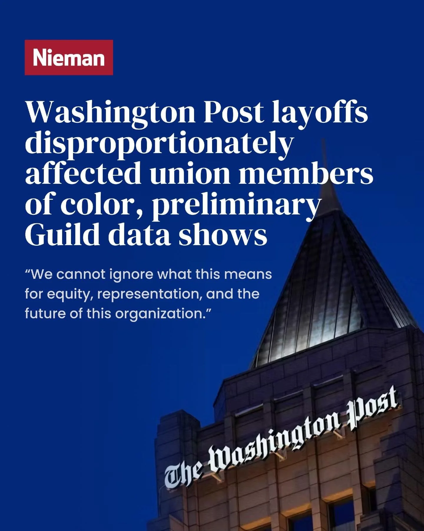 Repost from @niemanfoundation
&bull;
When The Washington Post laid off more than a third of its employees on February 4, the paper&rsquo;s foundation was shaken. The cuts were wide-ranging, shuttering the sports desk right before the Winter Olympics 