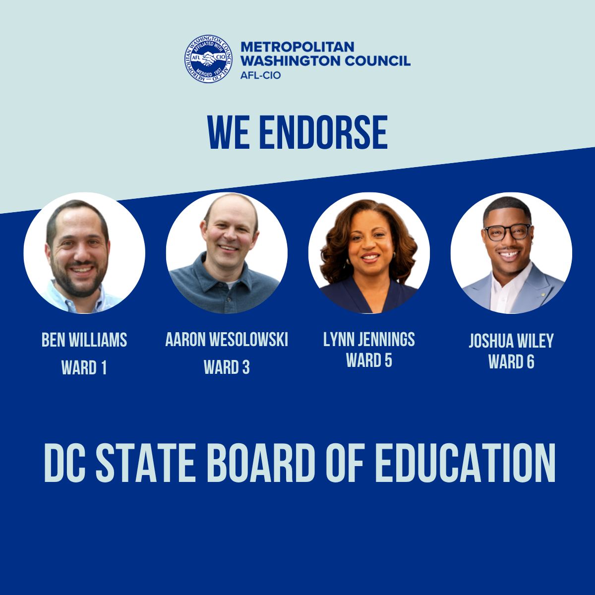 Our endorsements for the DC State Board of Education