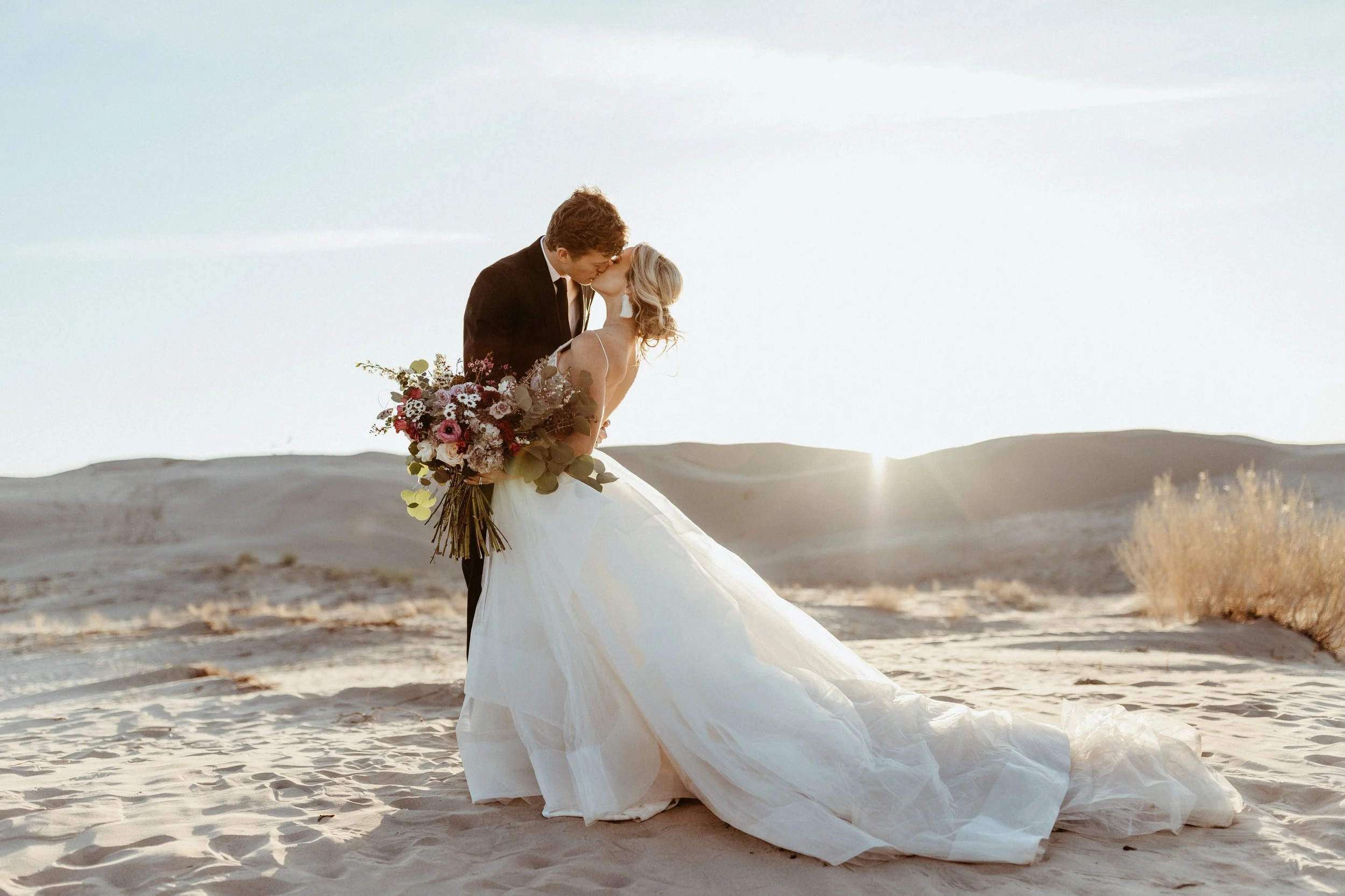 Couple during quiet Pacific Northwest elopement moment
