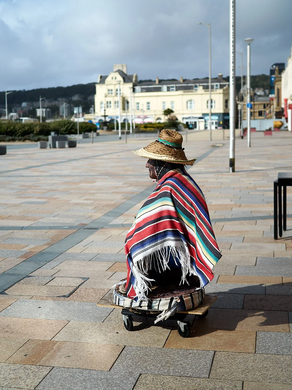 He advertises a Mexican restaurant and he's become part of the town's character.