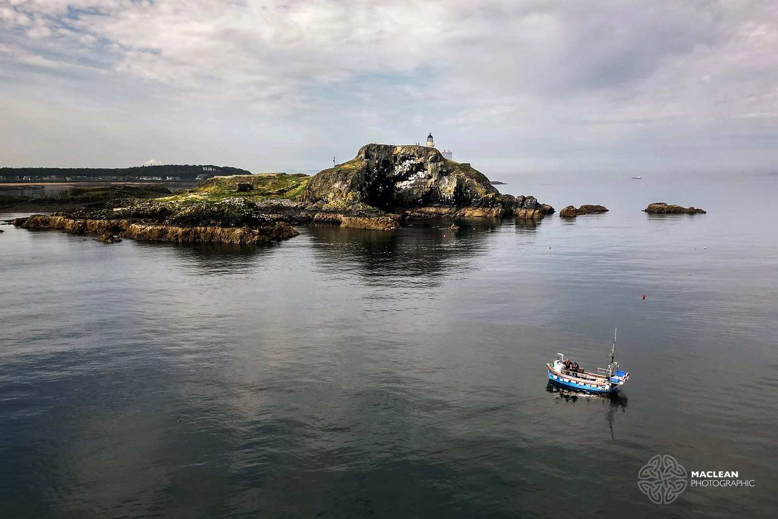 The Lynsey B lying off the island of Fidra