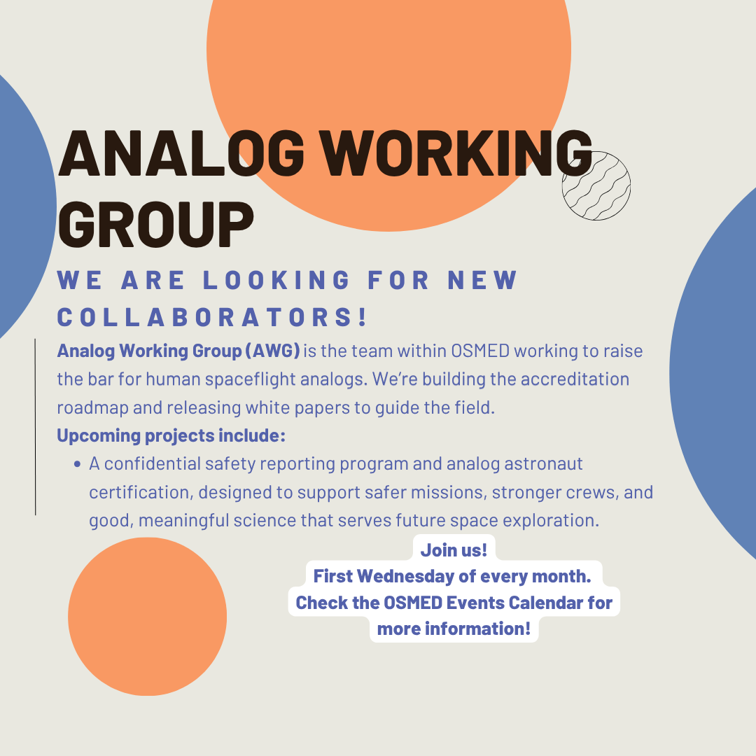OSMED Analog Working Group (MEMBERS ONLY)