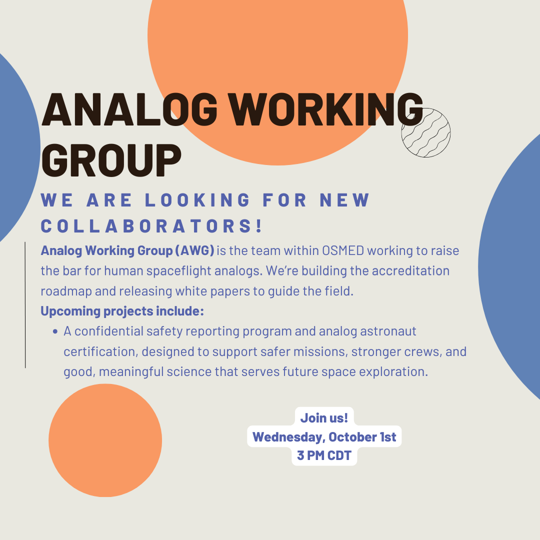 OSMED Analog Working Group (MEMBERS ONLY)