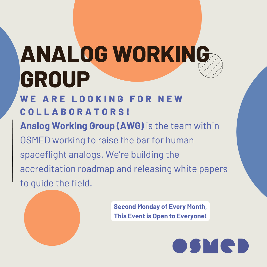 OSMED Analog Working Group (OPEN TO EVERYONE)