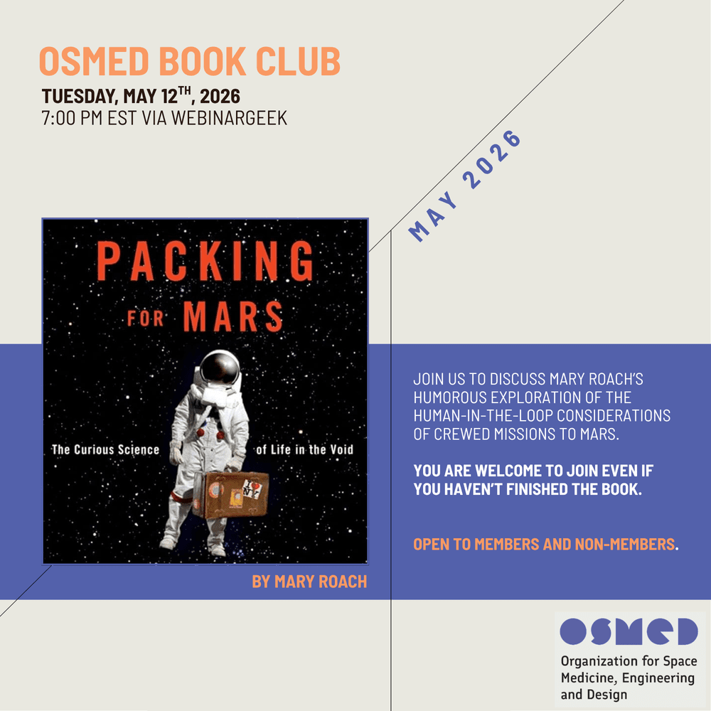 OSMED May Book Club: Packing for Mars (OPEN TO EVERYONE) — OSMED: The ...