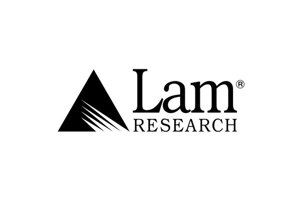 Logo for Lam Research with a stylized black triangle and the company name.