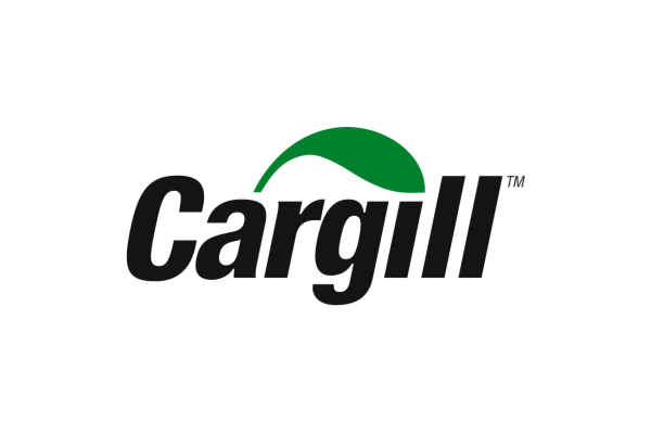 Cargill logo with black text and a green leaf design above the letter C.