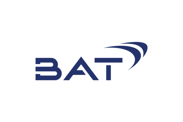 Logo with the word 'BAT' and a stylized swoosh above it.