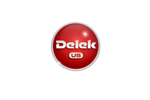 Red circular logo with the text 'Delek US' in white.