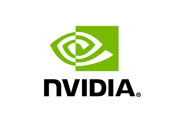 NVIDIA logo with green eye-shaped graphic and black text