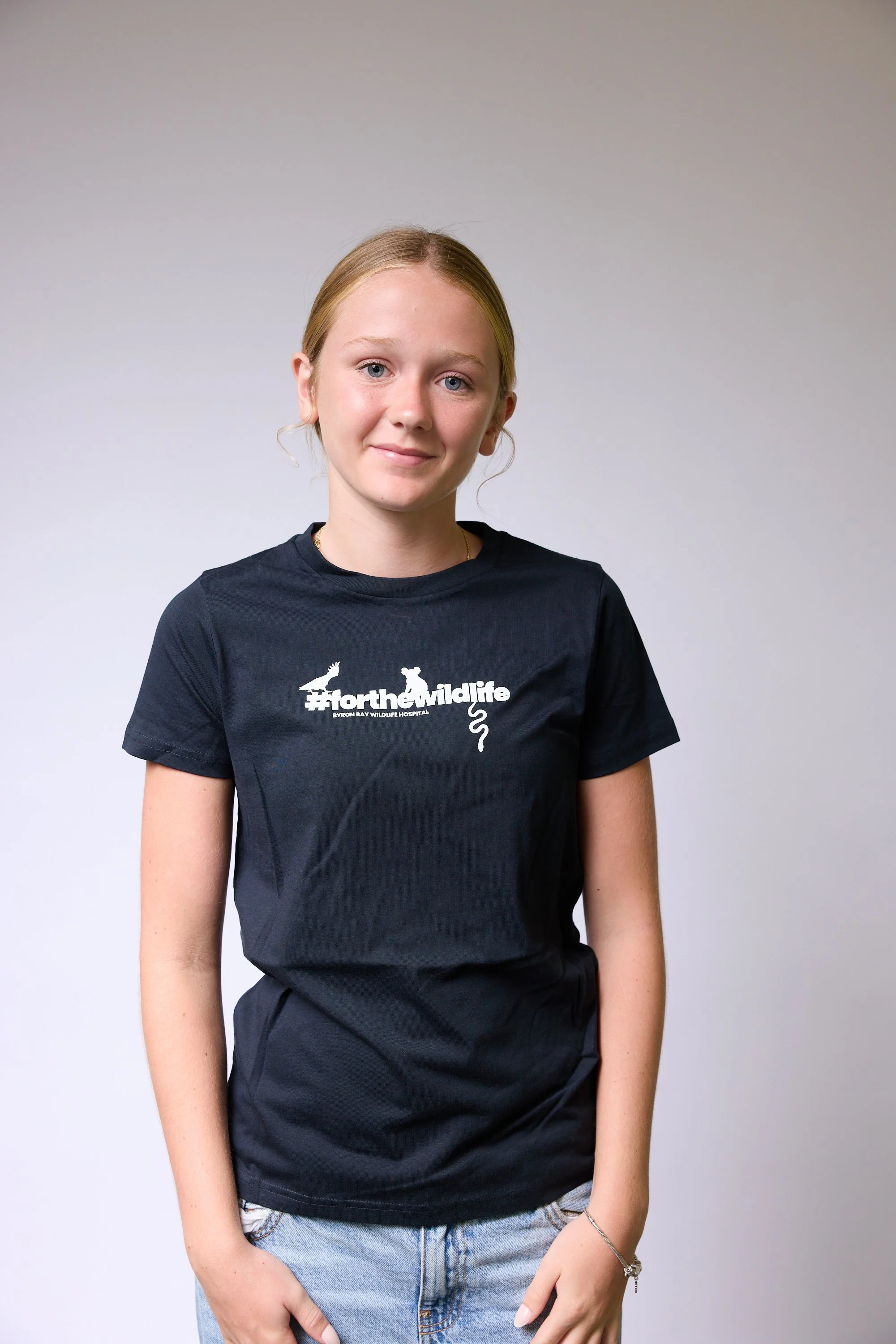 Kids Staple Tee Navy - #forthewildlife