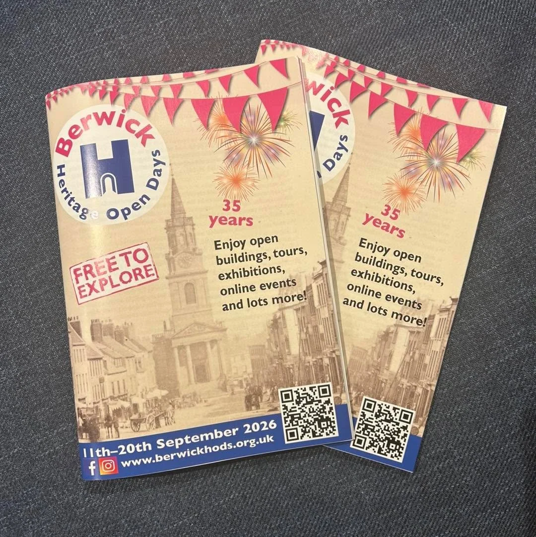 Get your 2026 booklet now!

Berwick Heritage Open Days 2026 is just around the corner so pick up your copy of the booklet with a full list of events and a handy map. 

Plan how you will explore Berwick for FREE this September!

Booklets are available