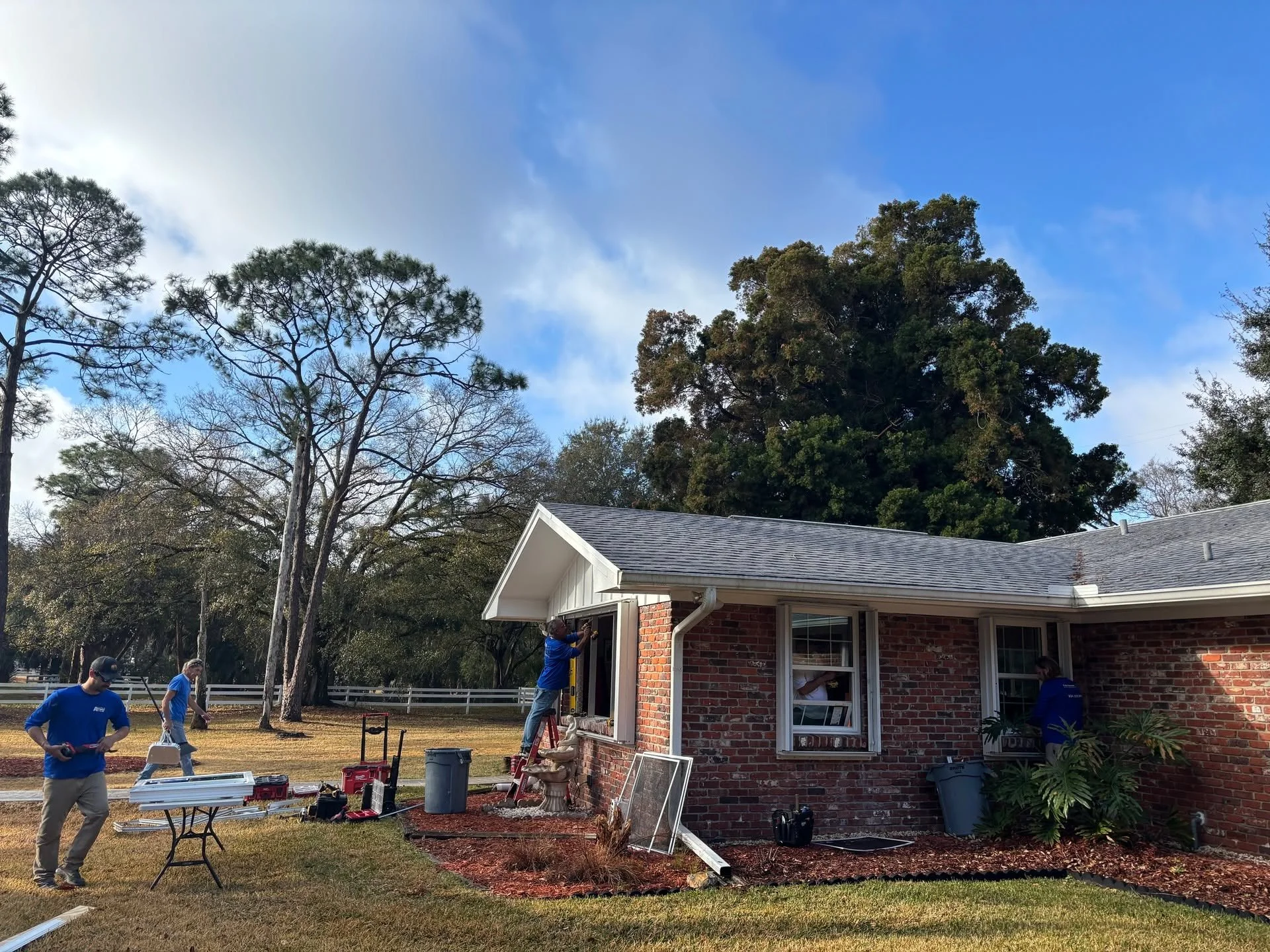 Getting work done on a beautiful day.