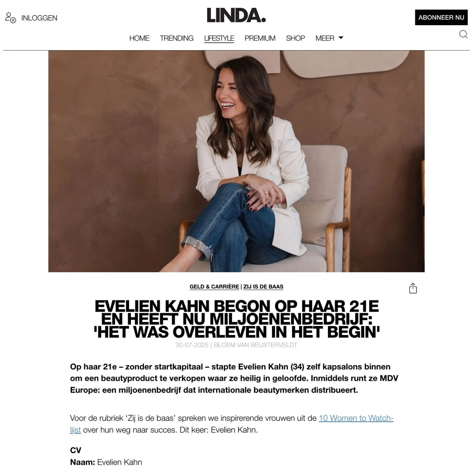 LINDA. ‘Zij is de baas’ Online feature