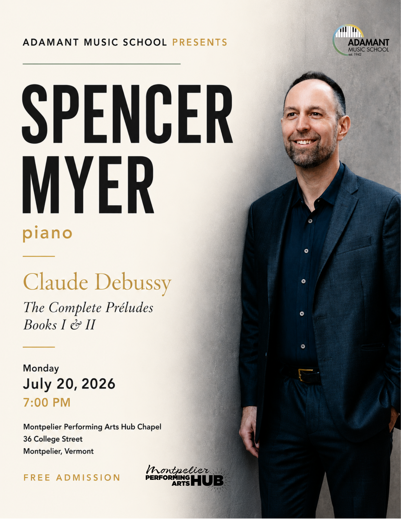 Adamant Music School Presents Spencer Myer Piano Concert