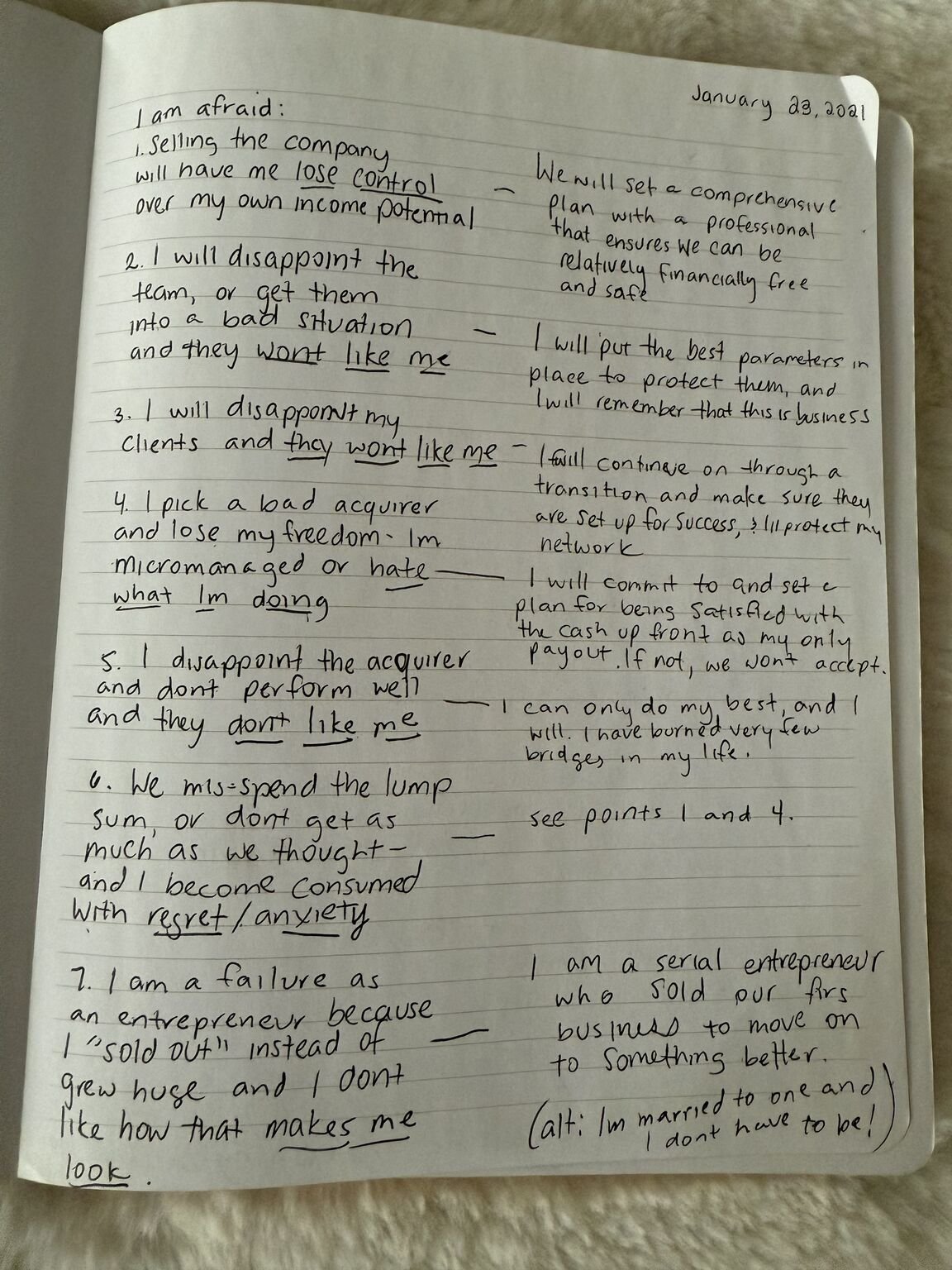 A Page from My Exit Journal