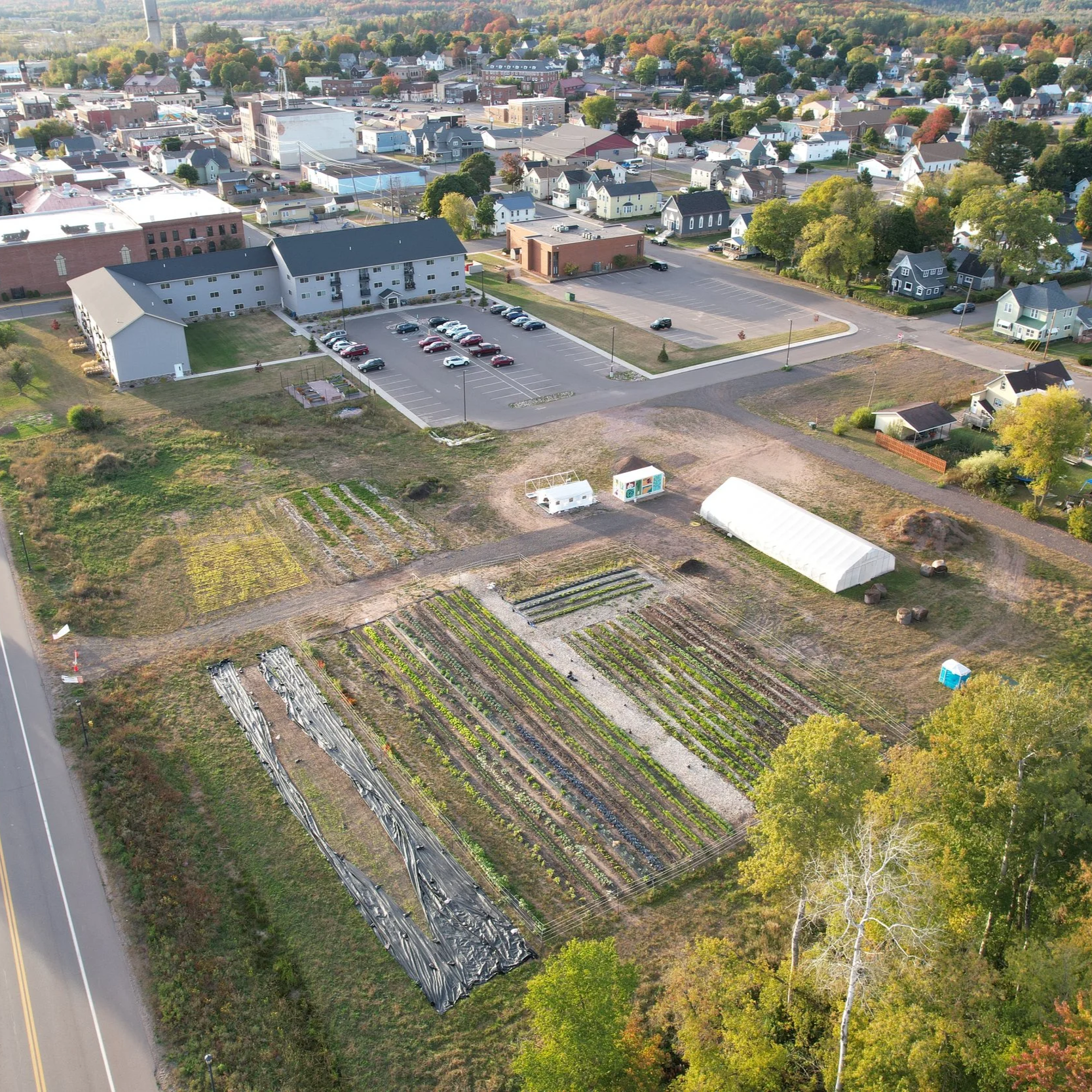 Partridge Creek Community Farm aerial photo by Lindsay Bean